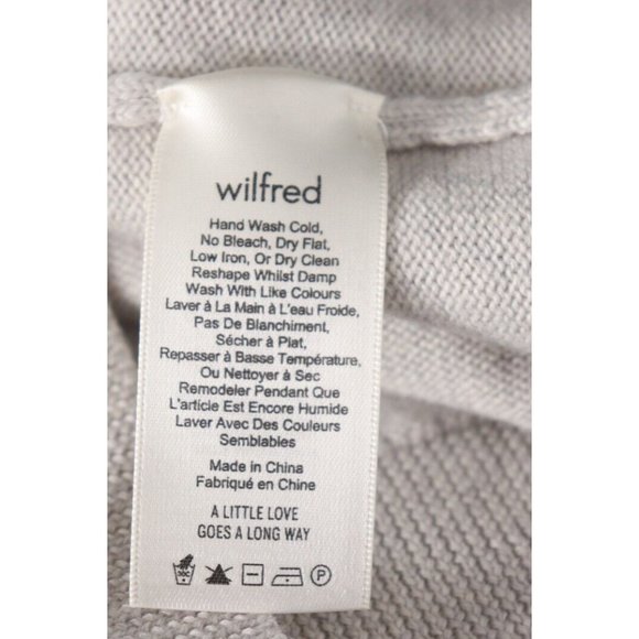Aritzia Wilfred Women's Medium Gray Cyprie Sweater Merino Knit Mockneck Pullover - Picture 6 of 9